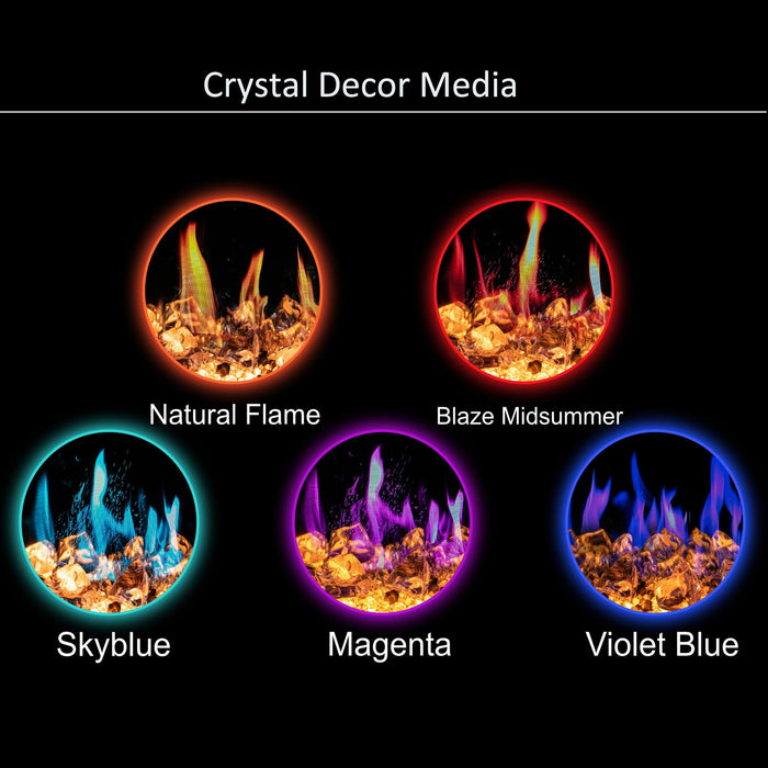 Warmcastle 72" 3-Side Smart HD LED Electric fireplace wifi enabled with app diamond-like crystal (Model : ZEF72T) - Litedeer Homes
