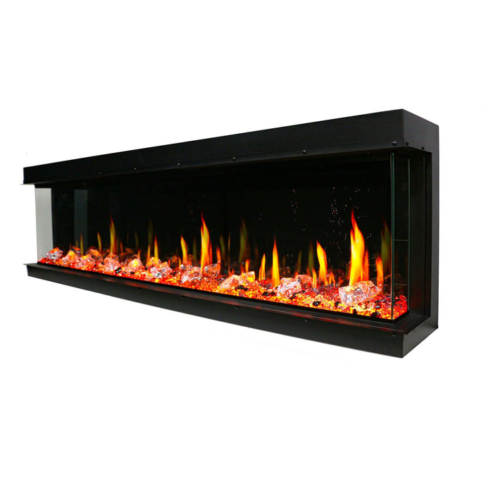 Warmcastle 72" 3-Side Smart HD LED Electric fireplace wifi enabled with app diamond-like crystal (Model : ZEF72T) - Litedeer Homes