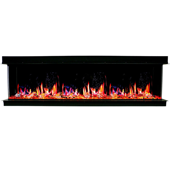 Warmcastle 72" 3-Side Smart HD LED Electric fireplace wifi enabled with app diamond-like crystal (Model : ZEF72T) - Litedeer Homes