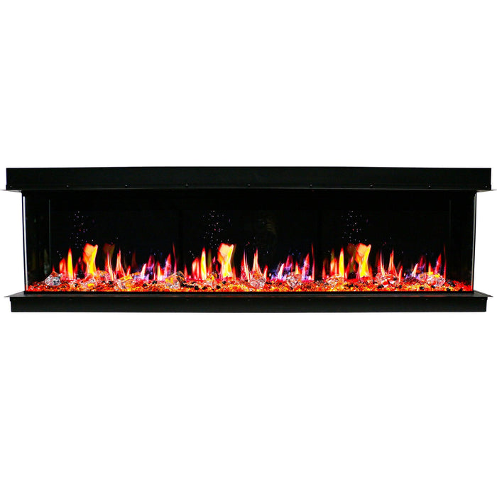 Warmcastle 72" 3-Side Smart HD LED Electric fireplace wifi enabled with app diamond-like crystal (Model : ZEF72T) - Litedeer Homes