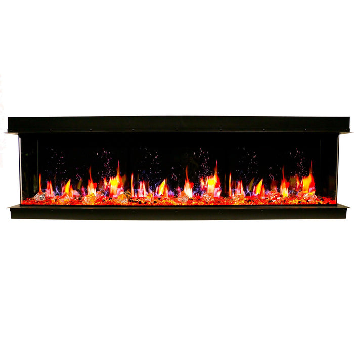 Warmcastle 72" 3-Side Smart HD LED Electric fireplace wifi enabled with app diamond-like crystal (Model : ZEF72T) - Litedeer Homes