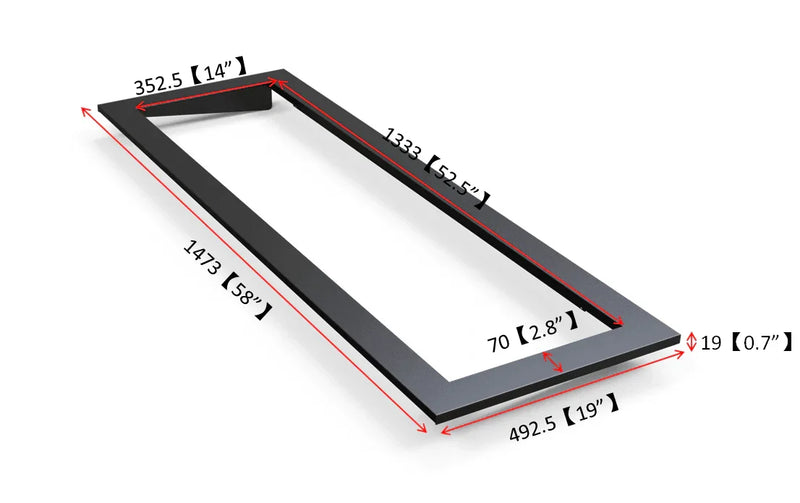 Litedeer Homes 58" Smart Electric Fireplace Trim Kit - ZEF58V-T2B, Black - Litedeer Homes