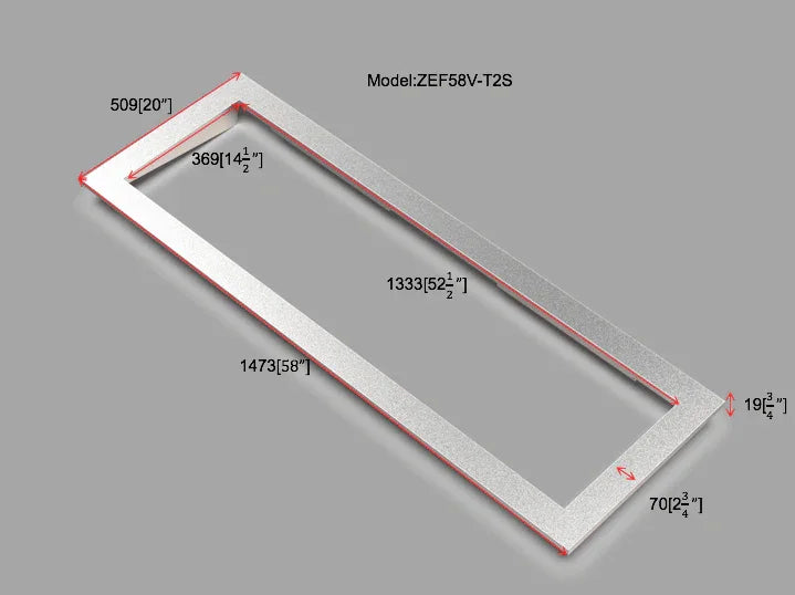 Litedeer Homes 58" Smart Electric Fireplace Trim Kit - ZEF58V-T2B, Black - Litedeer Homes