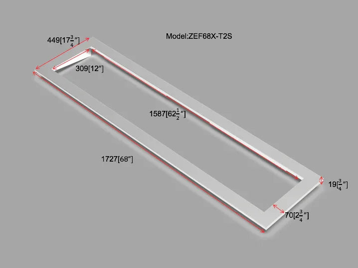 Litedeer Homes 68" Smart Electric Fireplace Trim Kit - ZEF68X-T2B, Black - Litedeer Homes