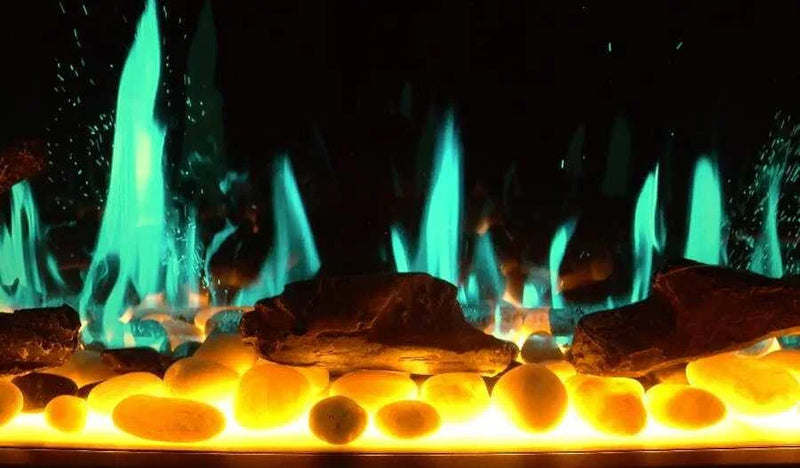 Litedeer Gloria II 48-in Smart Push-in Electric Fireplace - ZEF48X, ZEF48X-T2S, Silver | White