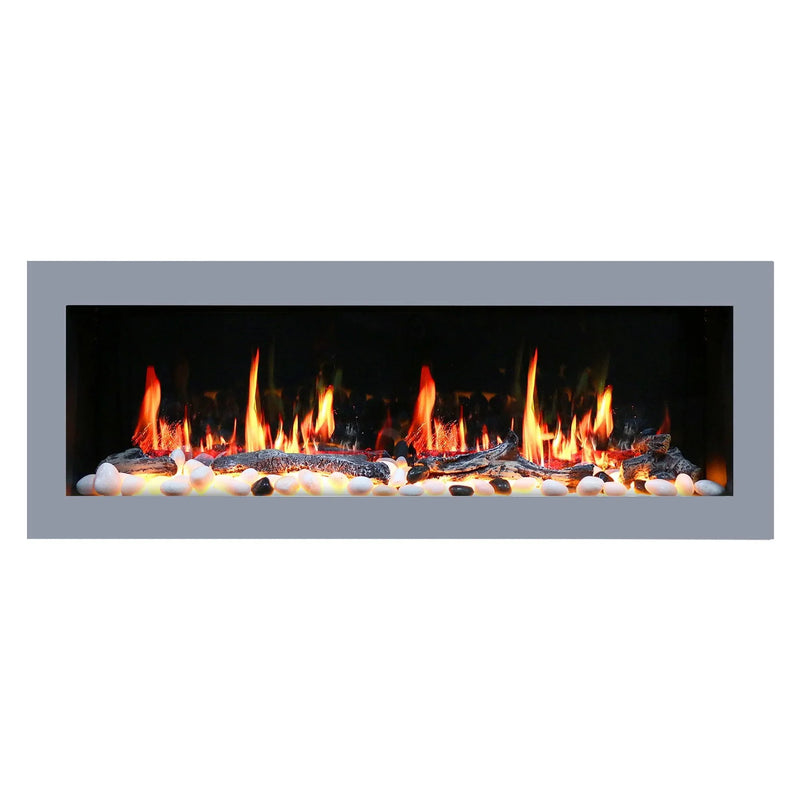 Litedeer Gloria II 48" Smart Push-in Electric Fireplace with App-ZEF48XS,Silver White - Litedeer Homes