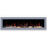 Litedeer Gloria II 68" Smart Push-in Electric Fireplace with App - ZEF68XS, Silver - Litedeer Homes