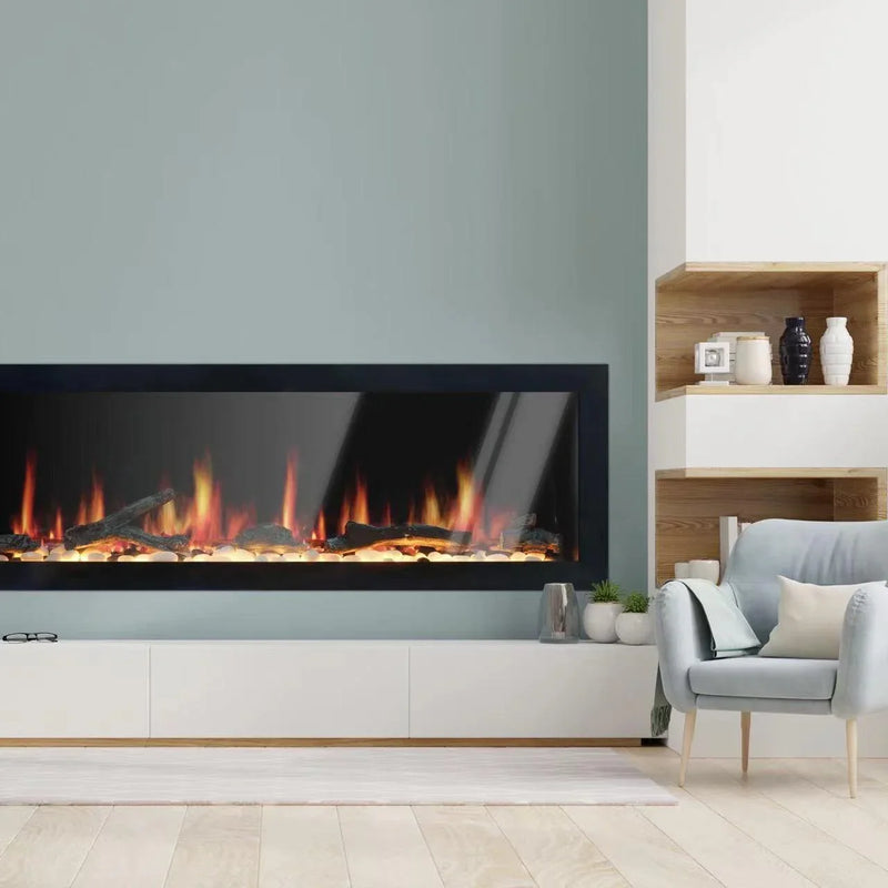 Litedeer Gloria II 68" Smart Push-in Electric Fireplace with App - ZEF68XS, Silver - Litedeer Homes
