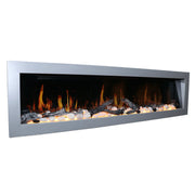 Litedeer Gloria II 68" Smart Push-in Electric Fireplace with App - ZEF68XS, Silver - Litedeer Homes