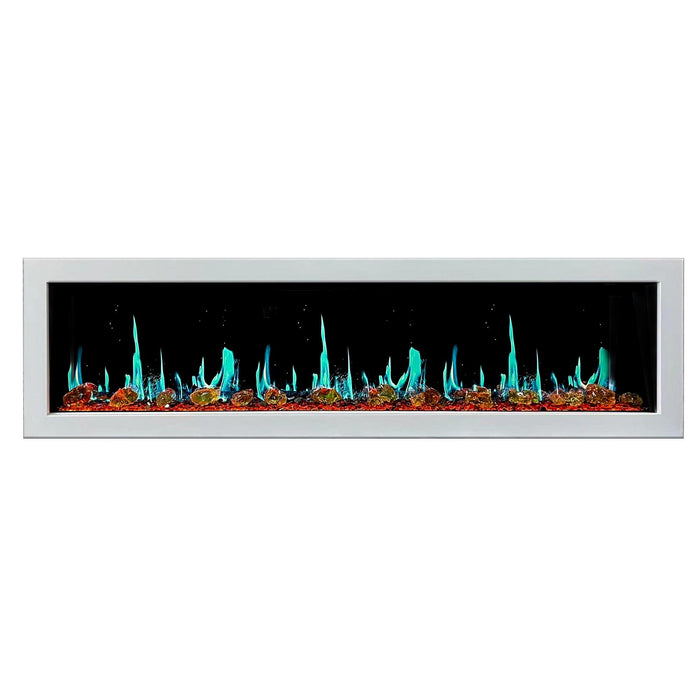 Litedeer Gloria II 78-in Smart Control Electric Fireplace Wifi Enabled - ZEF78VCW White - Litedeer Homes