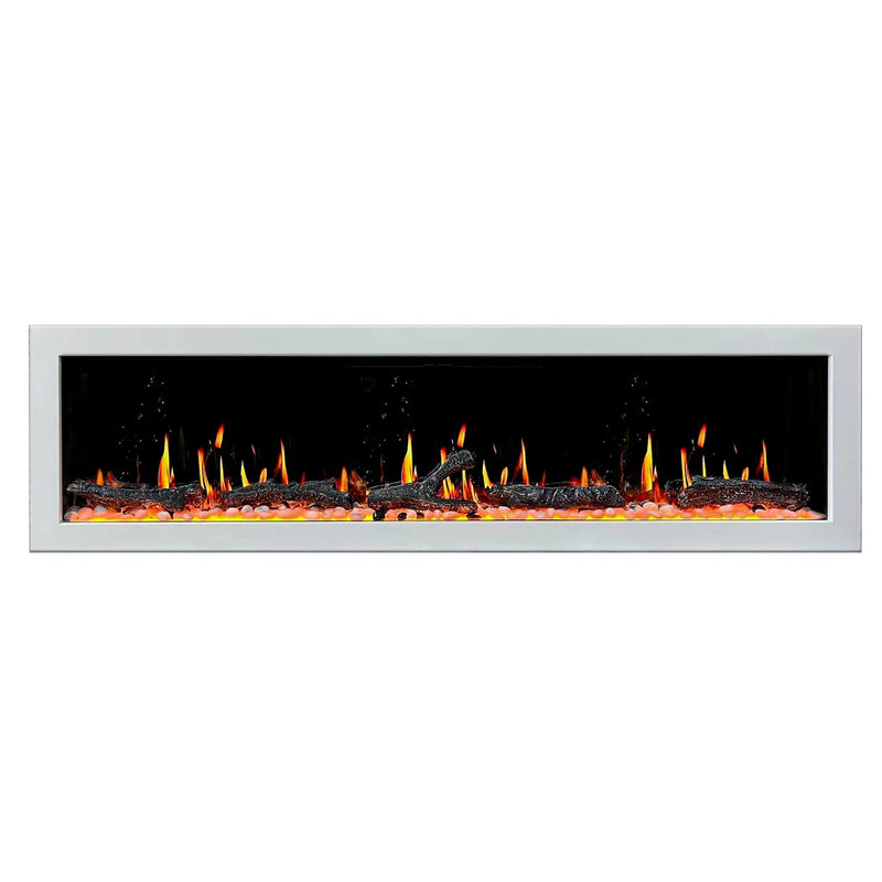 Litedeer Gloria II 78-in Smart Control Electric Fireplace Wifi Enabled - ZEF78VCW White - Litedeer Homes