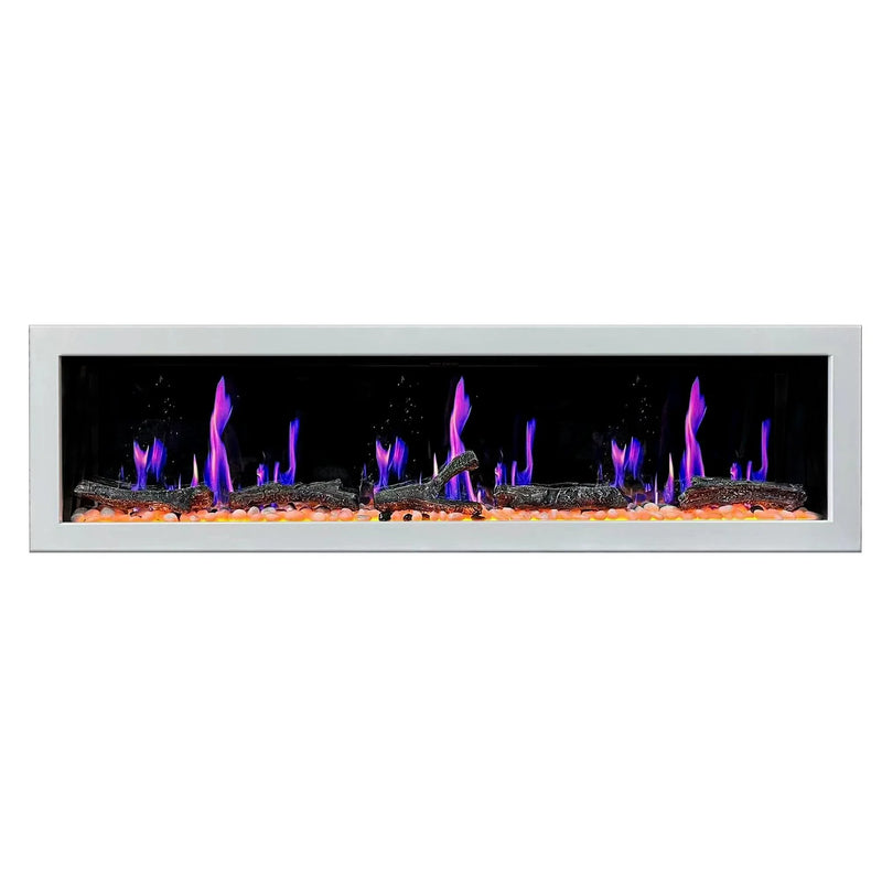 Litedeer Gloria II 78-in Smart Control Electric Fireplace Wifi Enabled - ZEF78VCW White - Litedeer Homes