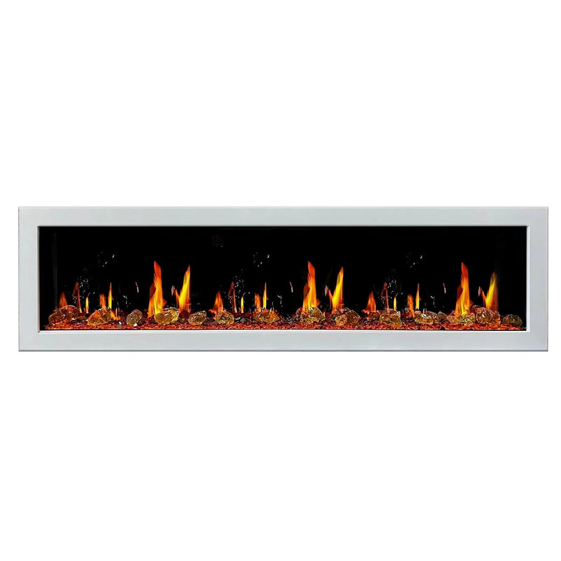 Litedeer Gloria II 78-in Smart Control Electric Fireplace Wifi Enabled (Seamless Wall Mounted) - ZEF78VAW, White - Litedeer Homes