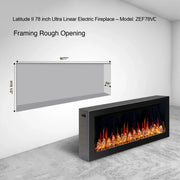 Litedeer Gloria II 78-in Smart Control Electric Fireplace Wifi Enabled (Seamless Wall Mounted) - ZEF78VAW, White - Litedeer Homes