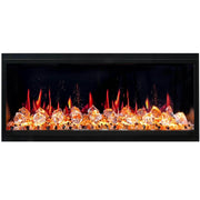 2025 New Litedeer Homes Latitude 45-inch Ultra-Slim Smart Electric Fireplace with 1-inch Trim, Multi-Flame LED, Crushed Ice Rocks, WiFi/App-Control, Flush/Recessed/Wall-Mounted (Model: ZEF45XC) - Litedeer Homes