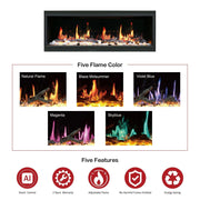 Litedeer Latitude 45-in Smart Built-in Electric Fireplace with App - ZEF45X, Black