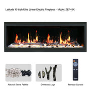 Litedeer Latitude 45-in Smart Built-in Electric Fireplace with App - ZEF45X, Black