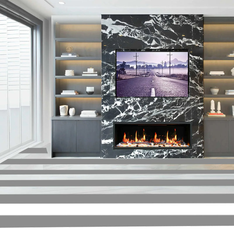 Litedeer Latitude 45-in Smart Built-in Electric Fireplace with App - ZEF45X, Black