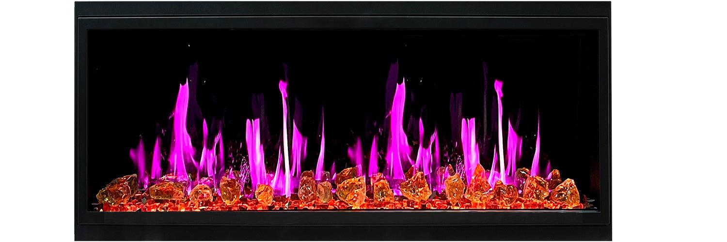 Litedeer Latitude ZEF45XA 45 inch Smart Electric Fireplace with app realistic flame Black - Litedeer Homes