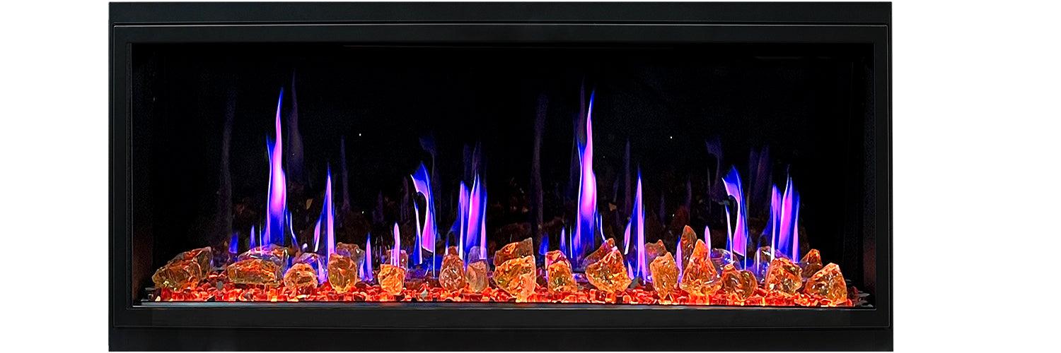 Litedeer Latitude ZEF45XA 45 inch Smart Electric Fireplace with app realistic flame Black - Litedeer Homes