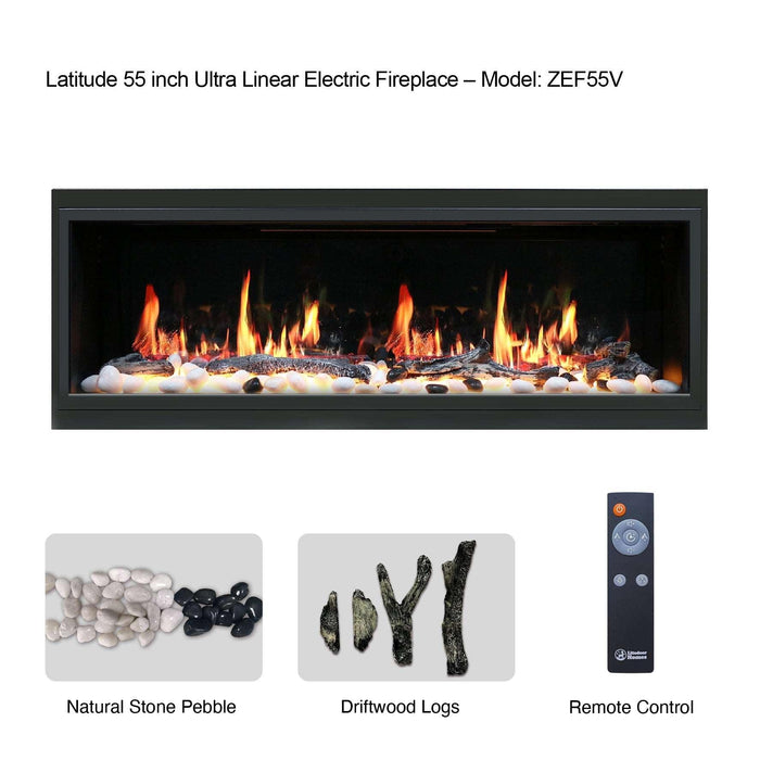 Litedeer Latitude 55-in Smart Built-in Electric Fireplace with App - ZEF55V