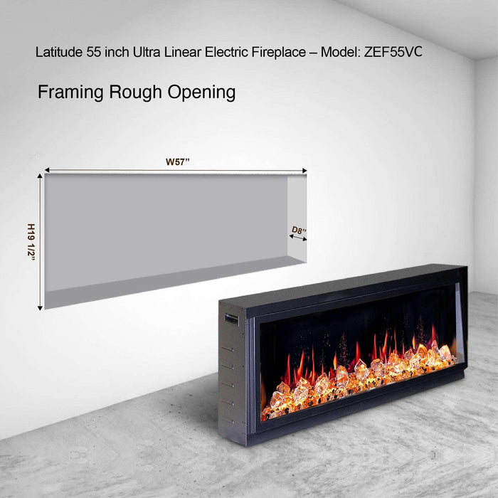 Litedeer Latitude 55-in Smart Control Electric Fireplace Wifi Enabled -ZEF55VC