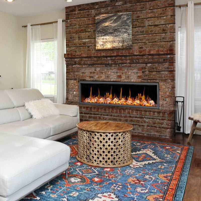 2025 New Litedeer Homes Latitude 55 inch Built-in Smart Electric Fireplace with Crackling Sounds, Diamond-like Crystal - ZEF55VC - Litedeer Homes