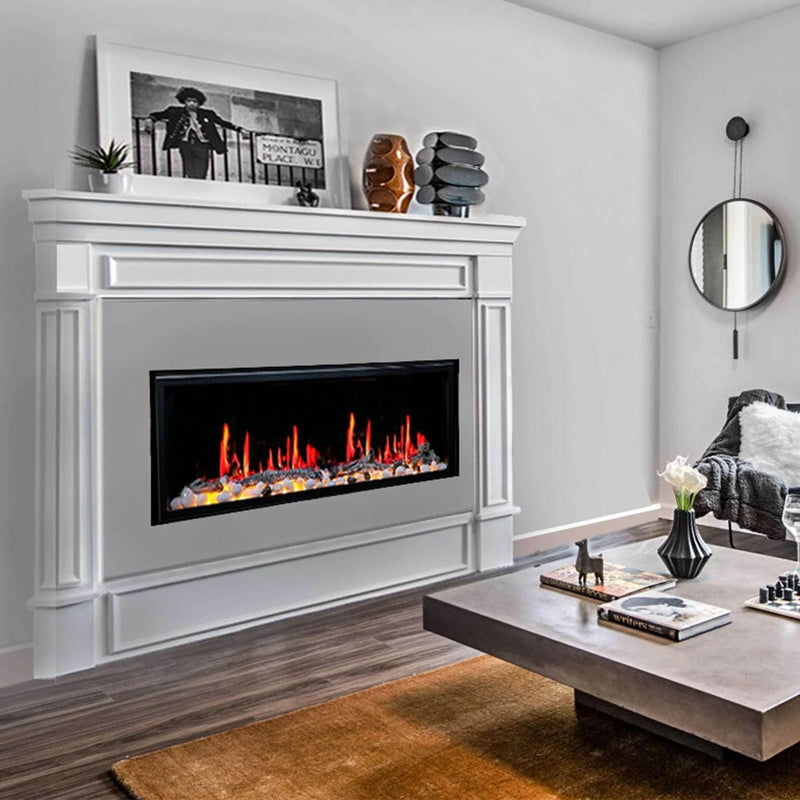 2025 New Litedeer Homes Latitude 55 inch Built-in Smart Electric Fireplace with Crackling Sounds, Diamond-like Crystal - ZEF55VC - Litedeer Homes