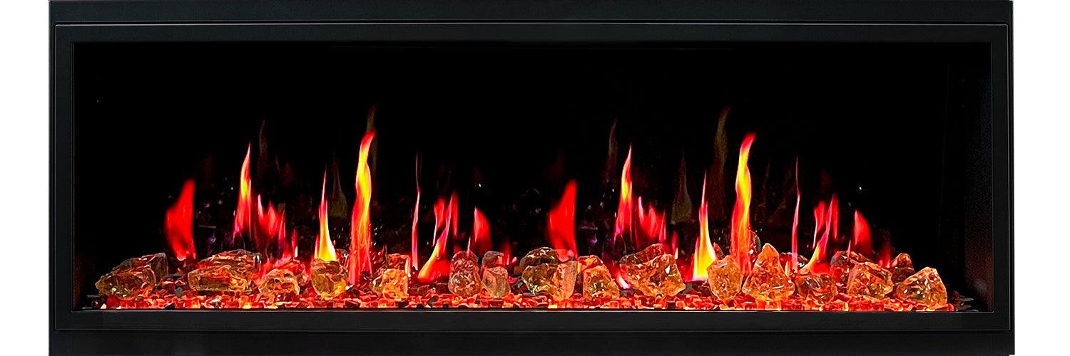 Litedeer Latitude 55" Smart Built-in Linear Electric Fireplace Wifi Enabled with Crackling Sounds - ZEF55VA, Black - Litedeer Homes