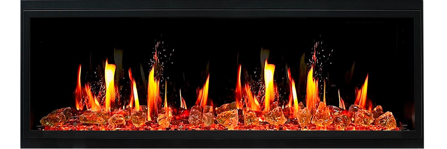 Litedeer Latitude 55" Smart Built-in Linear Electric Fireplace Wifi Enabled with Crackling Sounds - ZEF55VA, Black - Litedeer Homes