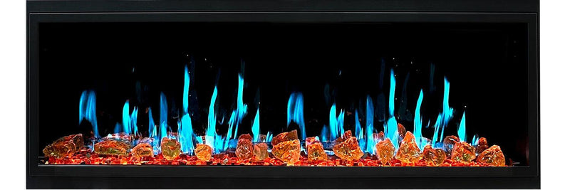 Litedeer Latitude 55" Smart Built-in Linear Electric Fireplace Wifi Enabled with Crackling Sounds - ZEF55VA, Black - Litedeer Homes