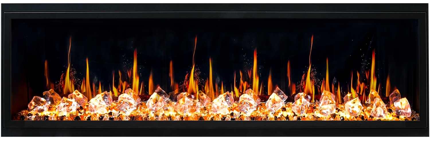 Litedeer Latitude 65-in Smart Control Electric Fireplace Wifi Enabled - ZEF65XC, Black