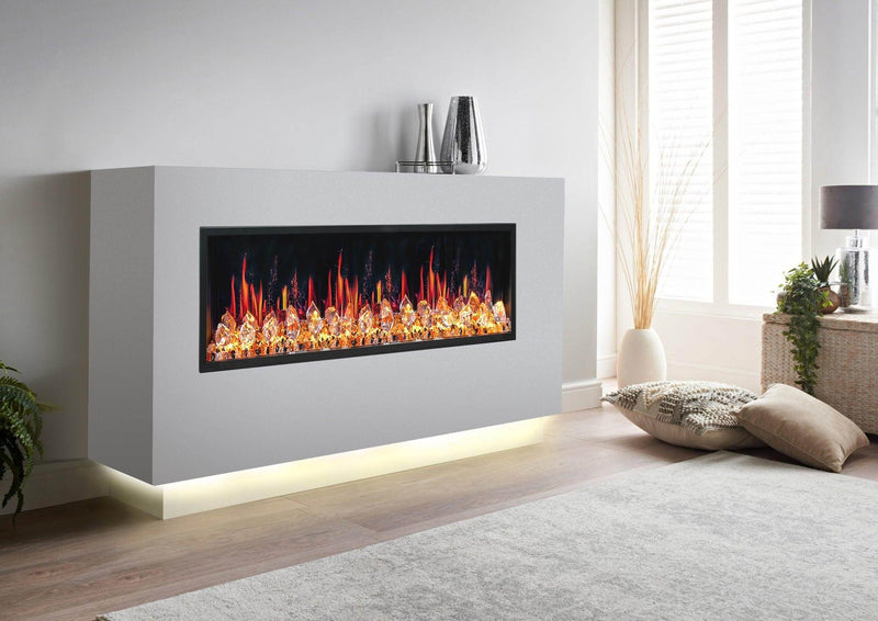 2025 New Litedeer Homes Latitude 65 inch Ultra-Slim Smart Electric Fireplace with Crackling Sounds, Diamond-like Crystal - ZEF65XC - Litedeer Homes