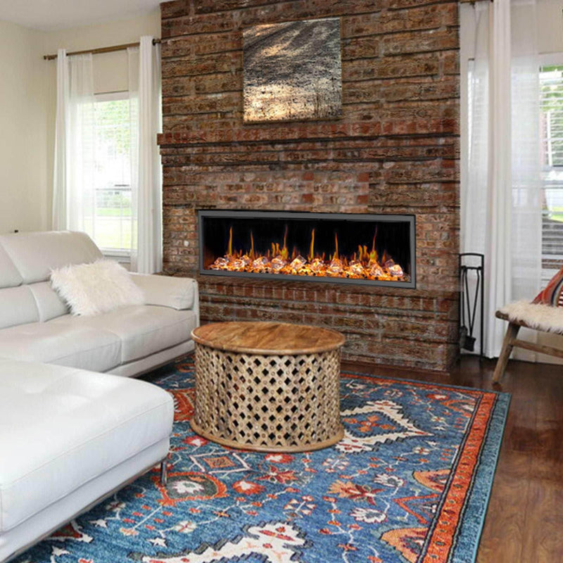 2025 New Litedeer Homes Latitude 65 inch Ultra-Slim Smart Electric Fireplace with Crackling Sounds, Diamond-like Crystal - ZEF65XC - Litedeer Homes