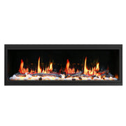 2025 New Lited eer Homes Latitude 75-inch Ultra-Sleek Smart Electric Fireplace with 1-inch Trim – Multi-Flame LED, Driftwood Logs & River Rocks, WiFi/App-Control, Flush/Recessed/Built-in Wall (Model: ZEF75V) - Litedeer Homes