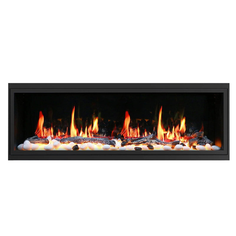 2025 New Lited eer Homes Latitude 75-inch Ultra-Sleek Smart Electric Fireplace with 1-inch Trim – Multi-Flame LED, Driftwood Logs & River Rocks, WiFi/App-Control, Flush/Recessed/Built-in Wall (Model: ZEF75V) - Litedeer Homes