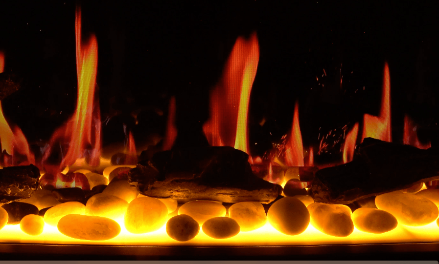 Latitude 75" Smart Built-in Linear Electric Fireplace with App Crackling Sounds - ZEF75V,Black - Litedeer Homes
