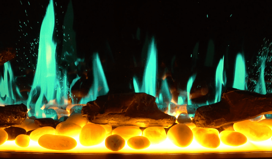 Latitude 75" Smart Built-in Linear Electric Fireplace with App Crackling Sounds - ZEF75V,Black - Litedeer Homes