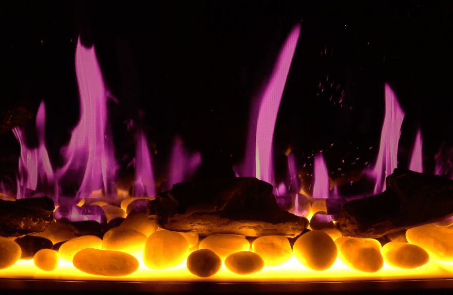 Latitude 75" Smart Built-in Linear Electric Fireplace with App Crackling Sounds - ZEF75V,Black - Litedeer Homes
