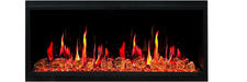 Litedeer Latitude 48" Smart Wall Mount Electric Fireplace with Amber Glass - ZEF48XA, Amber Glass Black - Litedeer Homes