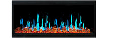 Litedeer Latitude 48" Smart Wall Mount Electric Fireplace with Amber Glass - ZEF48XA, Amber Glass Black - Litedeer Homes