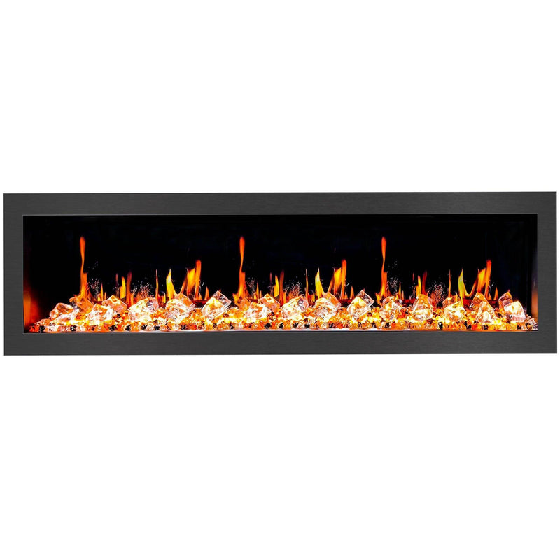 2025 New Litedeer Homes Latitude II 58-inch Wall Mount Smart Electric Fireplace with app Diamond-like Crystal - ZEF58VC, Black - Litedeer Homes