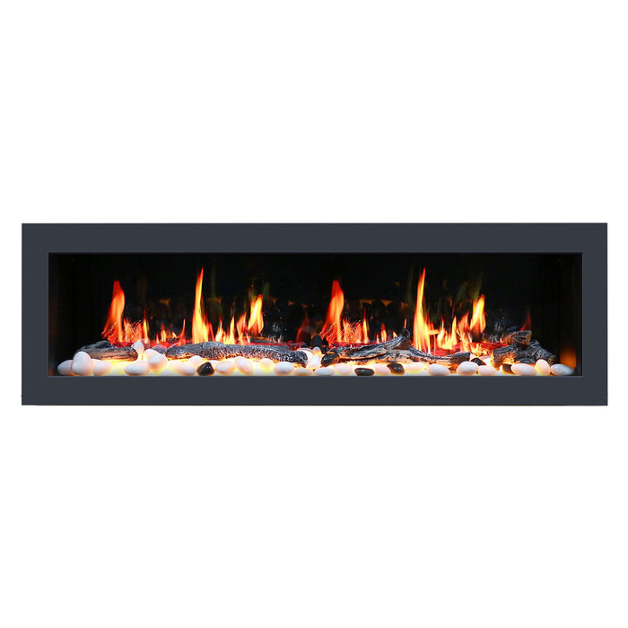 Litedeer Latitude II 58" Wall Mounted Electric Fireplace with App - ZEF58V,Black - Litedeer Homes