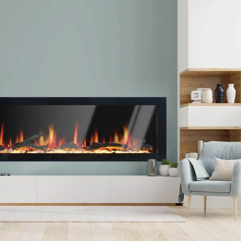 2025 New Litedeer Homes Latitude II 58-inch Wall Mount Smart Electric Fireplace with Multi-flame, Crackling Sounds - ZEF58V - Litedeer Homes