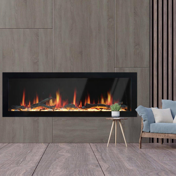 Litedeer Latitude II 58" Wall Mounted Electric Fireplace with App - ZEF58V,Black - Litedeer Homes