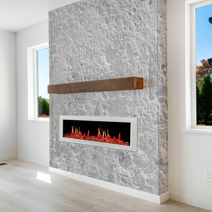 Litedeer Homes Gloria II 58-in Smart Control Electric Fireplace with App WiFi Enabled  - Model:  ZEF58VCW, 78 inch White Fireplace