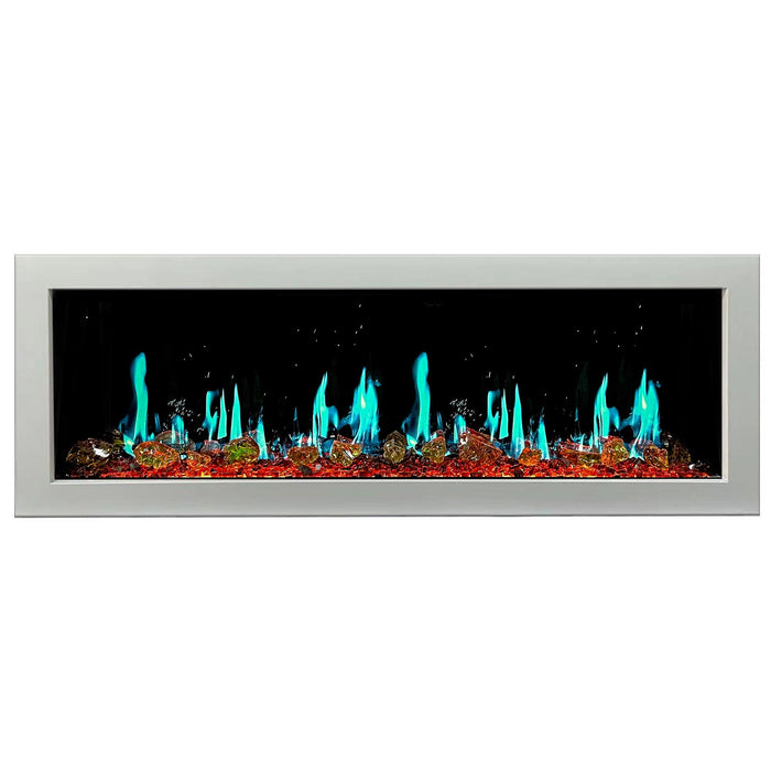 Litedeer Homes Gloria II 58-in Smart Control Electric Fireplace with App WiFi Enabled  - Model:  ZEF58VCW, 58 inch White Fireplace - Litedeer Homes