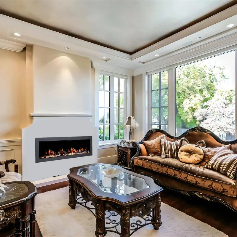 Litedeer Latitude II 68" Smart Wall Mounted Electric Fireplace with App - ZEF68X,Black - Litedeer Homes