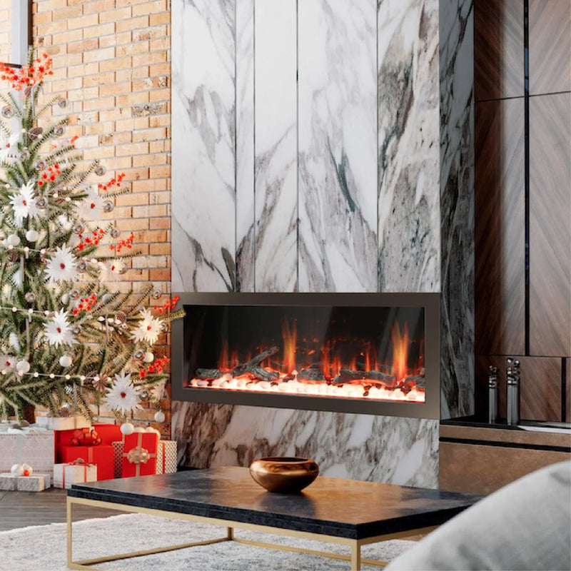 Litedeer Latitude II 68" Smart Wall Mounted Electric Fireplace with App - ZEF68X,Black - Litedeer Homes