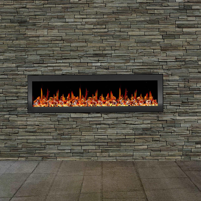Litedeer Latitude 68-in Smart Control Electric Fireplace Wifi Enabled - ZEF68XC, Black
